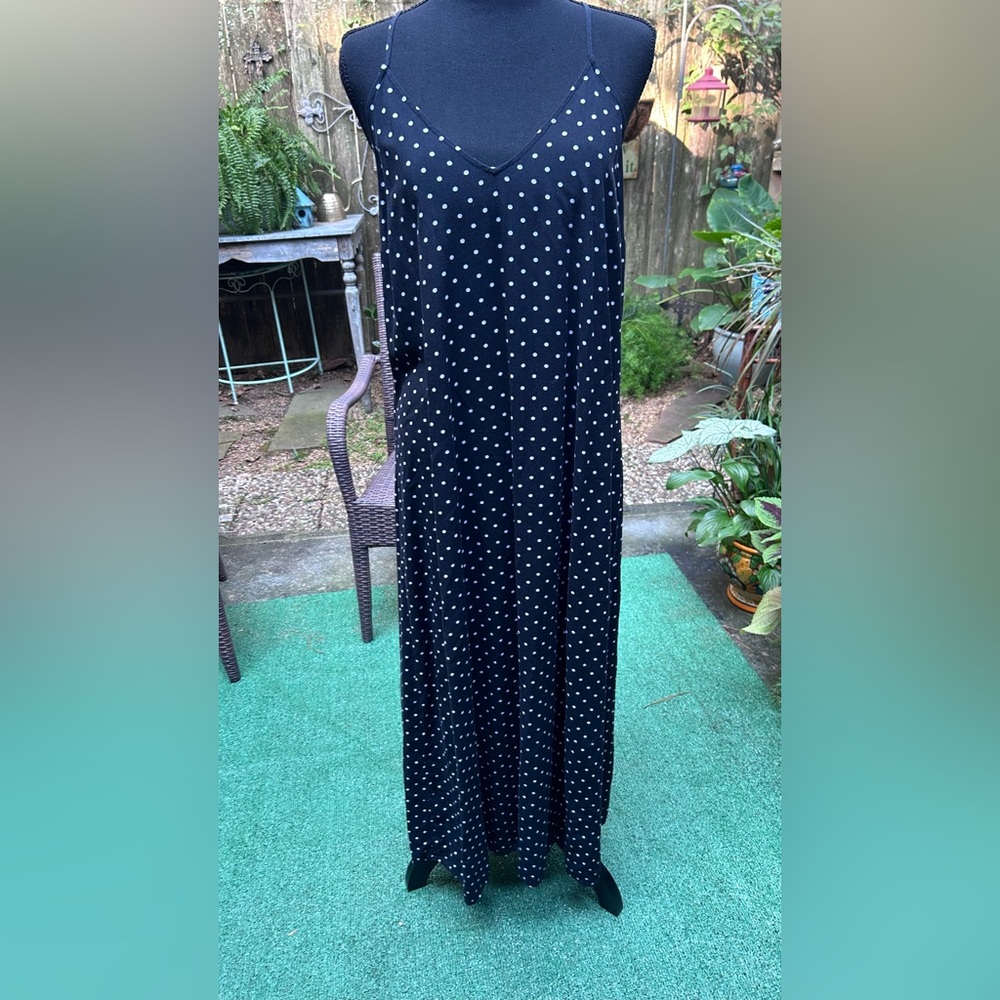 Old Navy Black and White Polka Dot Maxi Dress
